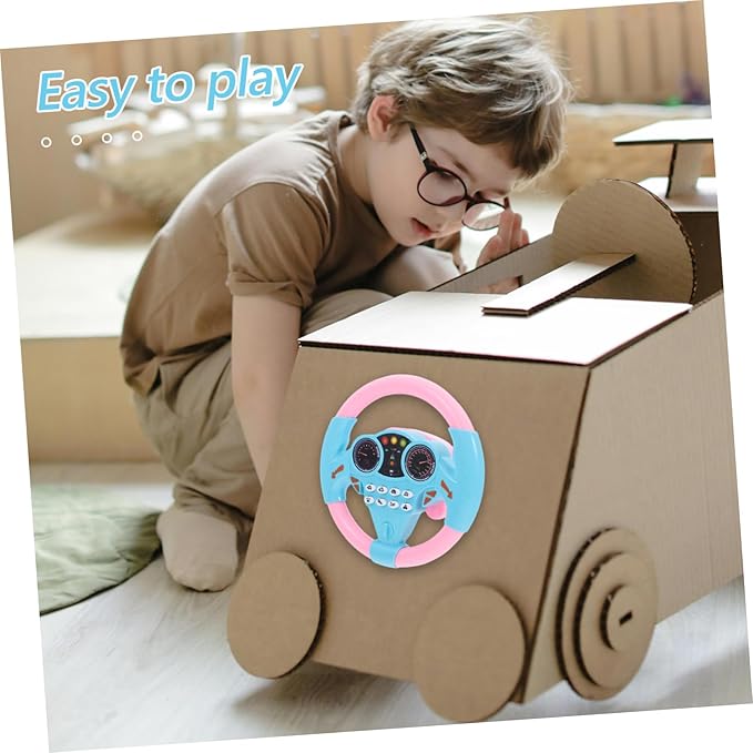 KESYOO Steering Wheel Simulation Educational Wheel with Suction Cup Base for Swing Cars Interactive Music Play Present for Young