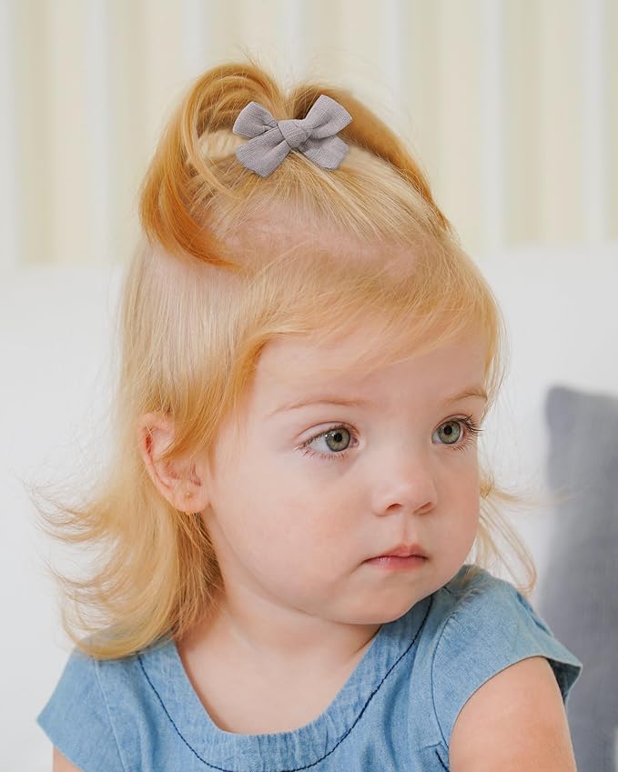 jollybows Mini Lined Hair Clips Bows for Babies, Infants, Toddlers, Girls and Teens - 40pcs 2" Tiny Barrettes