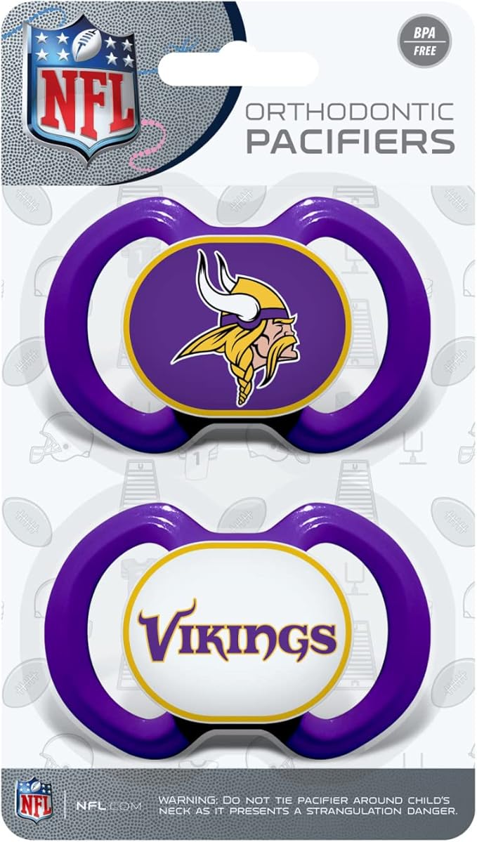 Baby Fanatic Pacifier 2-Pack - NFL Minnesota Vikings - Officially Licensed League Gear