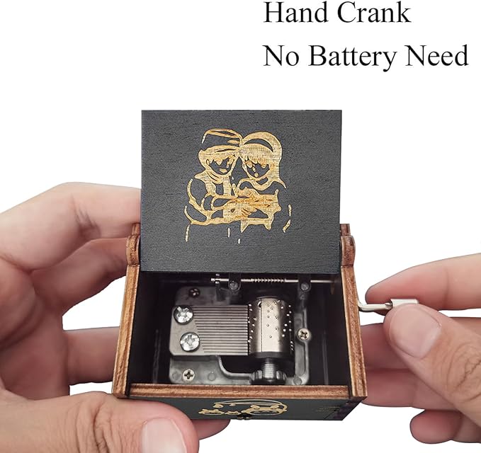 Howl's Moving Castle Wooden Music Box, Anime Theme Music Box, Anime Fan Wooden Hand Crank Music Box, Perfect for Kids, Birthday, Christmas, Halloween. (Howl's Moving Castle song)