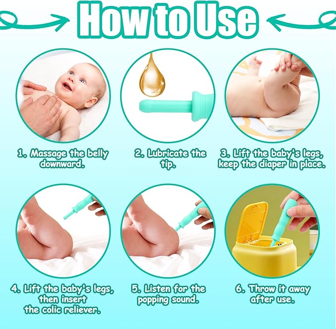 Gas and Colic Reliever for Babies, Effective Instant Constipation Relief for Babies, Natural Solution for Baby Colic and Gas Relief (20 Count, Green)