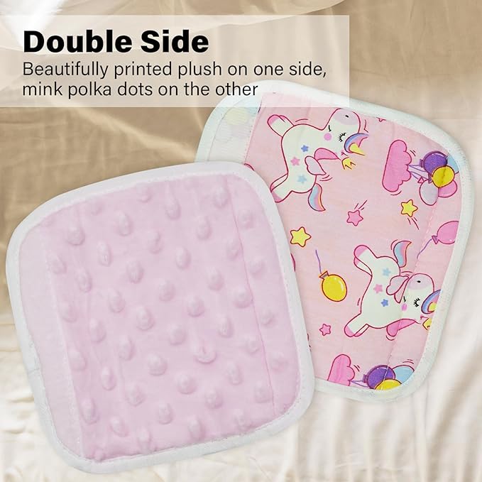 2Pcs Baby Car Seat Neck Cover for Kids, Children Seat Belt Cushion Cute Cartoon Pattern, Comfortable Soft Belt Pads Cover Neck Support Travelling (Pink Unicorn)
