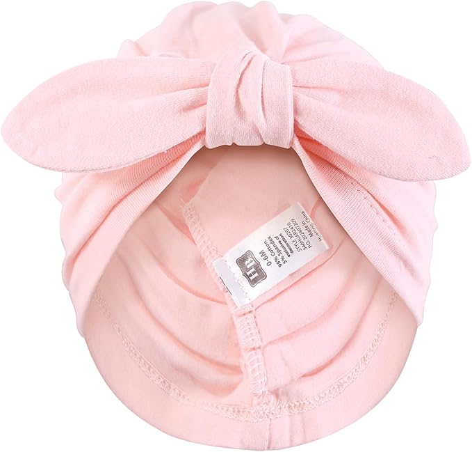 Hudson Baby Infant Girls Turban Cotton Headwraps, 0-24 Months