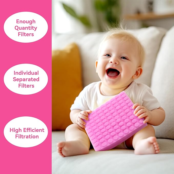 Replacement for NozeBot Electric Baby Nasal Aspirator Filters, 180Pcs Baby Nose Cleaner Hygiene Filters with Nose Cleaning Tweezer for Infants and Toddlers Boys Girls (Purple)