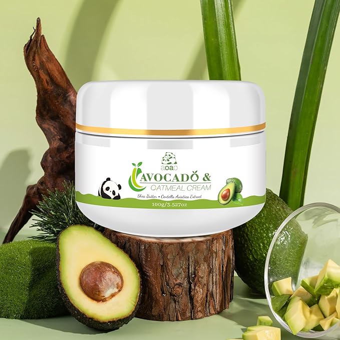 AOAO Avocado Kids Daily Moisturizer Cream, Gently Hydrates Dry, Sensitive Skin for Baby & Kids Face and Body, Natural Oat & Centella for Soothing Nourishing Care, 3.527oz (Avocado)