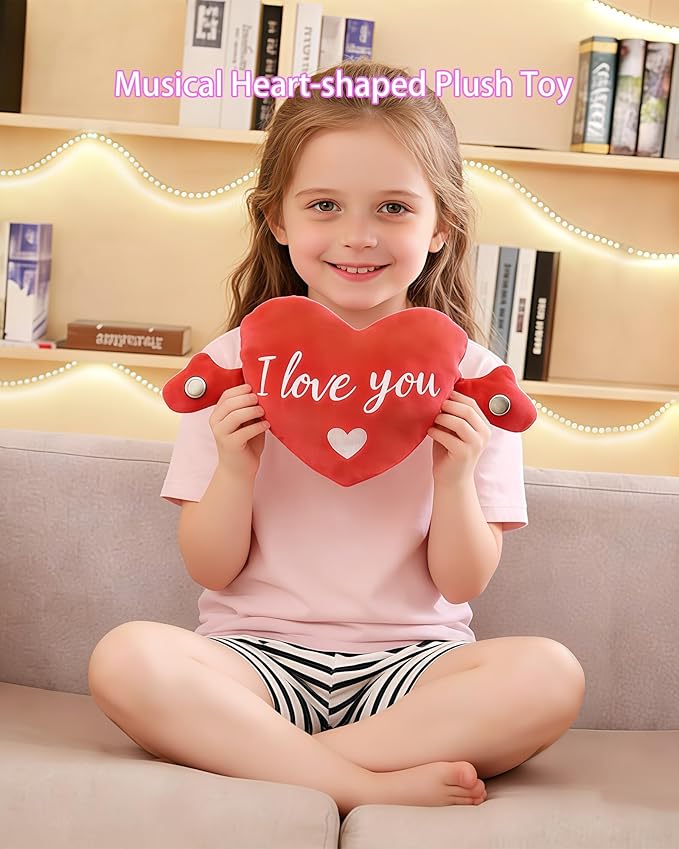 Baby Musical Sensory Toy,nteractive Musical Plush Toy with Sounds，Sensory Activity Learning Educational Kid Toy,Fun Christmas and Birthday Gifts Suitable for Multiplayer Interaction (Heart)