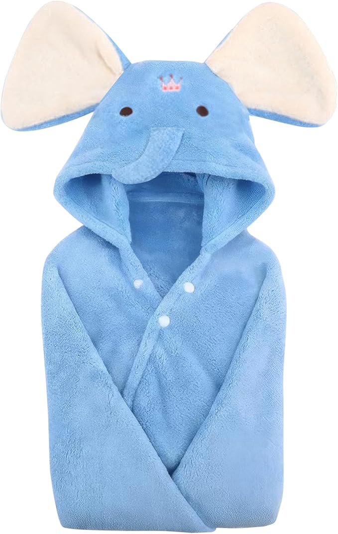 Toddler Bath Towels with Hood Elephant Hooded Towels for kids Ultra Soft Baby Bath Wrap Absorbent Toddler Blanket for Shower Swim