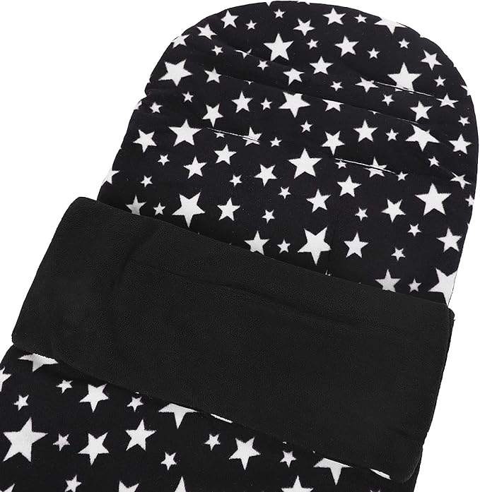 RUIXIA Winter Warm Thick Fleece Baby Stroller Sleeping Bag Detachable Universal Waterproof Toddlers Bunting Double Zipper Closure Footmuff Newborn Infants Swaddle Blanket Pram Wrap (Black Star)BAG910