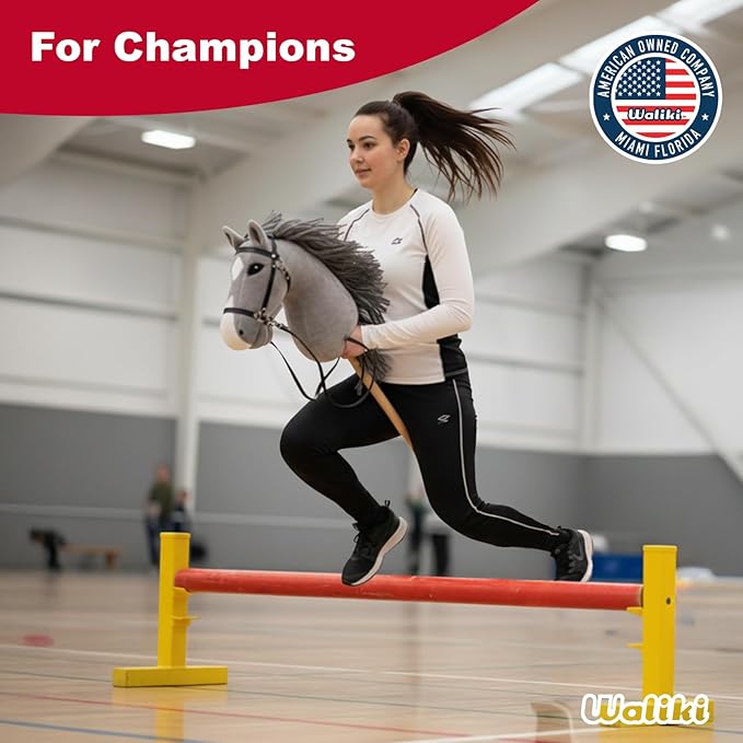 WALIKI Pro Stick Horse for Teens, Kids & Adults | 30” Plush Hobby Horse with Wooden Handle | Cowboy Pretend Play Pony | Ideal for Hobby Horse Racing & Events