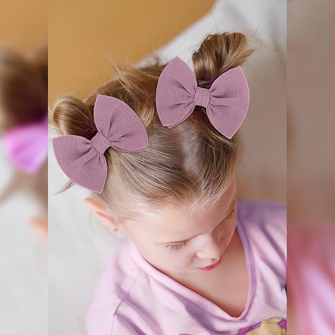 Baby Girls Hair 3'' Bows Clips Set Handmade Bow Hair Clips Hair Accessories Alligator Clip for Babies Infant Toddlers Little Kids 6 PCS Pink-wine