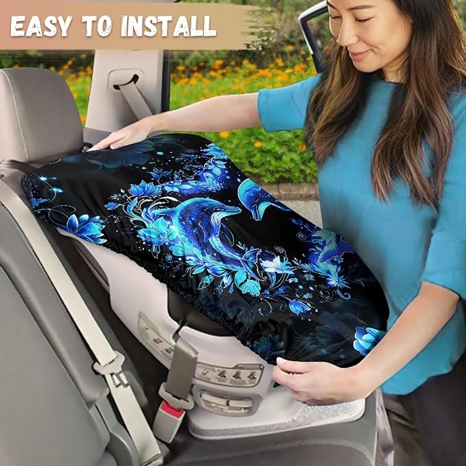 Car Seat Cover for Baby Carseat, Wear-Resistant Dolphin Car Seat Sun Shade Cover, Easy to Install, Universal Sun Protection Reflector UV Ray Helpers