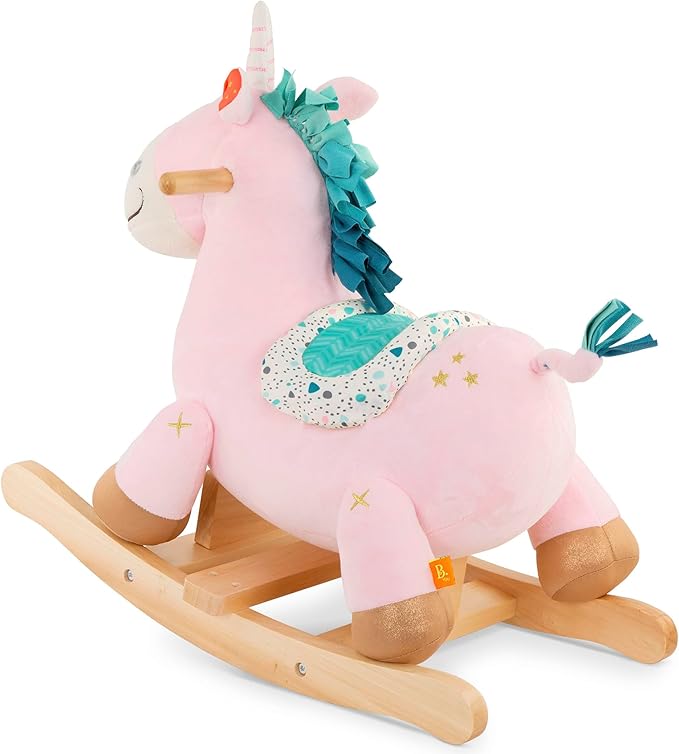 B. toys – Unicorn Rocker – Unicorn Rocking Toy – Wooden Ride – On – Classic Toys for Toddlers, Kids – 18+ Months – Rodeo Rocker – Cleo
