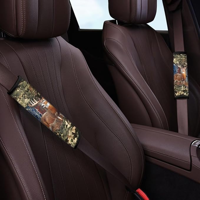 AFPANQZ Deer Branch 2pcs Universal Car Seat Belt Pads Cover Vehicle Seat Belt Comfort Shoulder Pads for Adults Children Seat Cushion Shoulder Straps Cushion for Bags