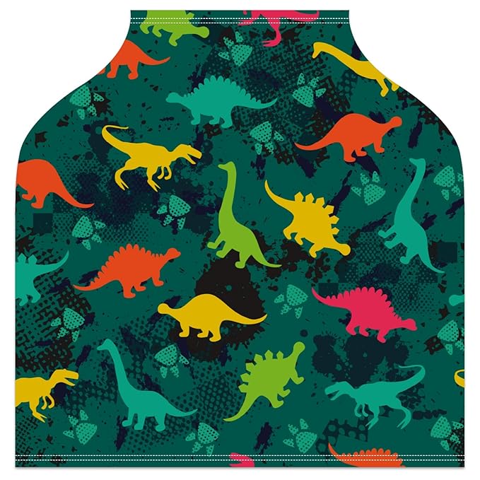 Baby Car Seat Stroller Covers Dinosaur Silhouettes Nursing Cover Breastfeeding Scarf Soft Breathable Stretchy Infant Car Canopy Coverage Carseat Cover for Boys and Girls Multi Use