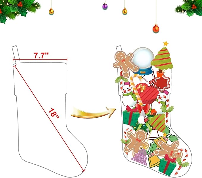 DearSun Personalized Christmas Stocking for Baby Pink & Blue Gift Bags for Newborns (Blue Stocking with Train)