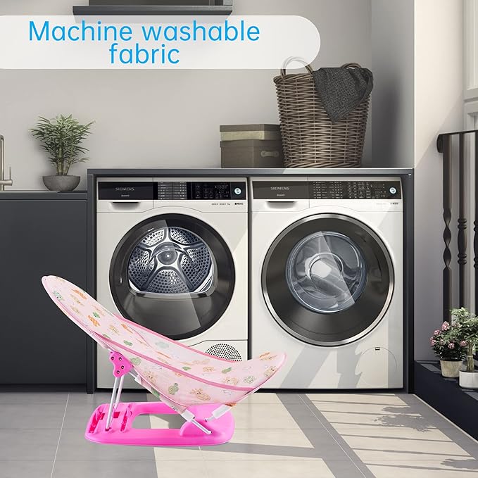 Foldable Baby Bather - Baby Bath Support with 3 Adjustable Positions for Newborns to 12 Months (Pink-01)