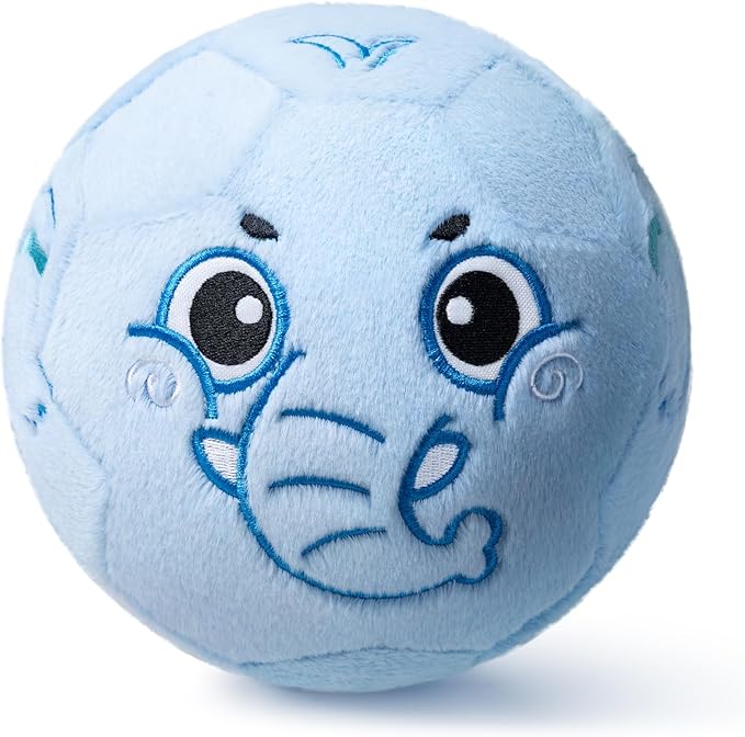 VangeBow Silent Indoor Soccer Balls for Toddlers 1-3, Inflatable Soft Plush Baby Toddler Soccer Ball Toys Gifts for 1 2 3 4 5 Year Old Boy Girl First Birthday Gift (Elephant, Pump Include)