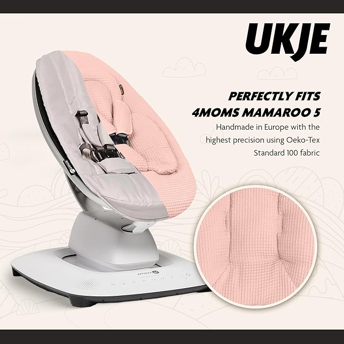 Ukje Swing Insert Rocker Cover Compatible with 4moms mamaRoo 5 Swing, Swing Accessories with Reversible Design, Easy to Install, Handmade in Europe - Pink