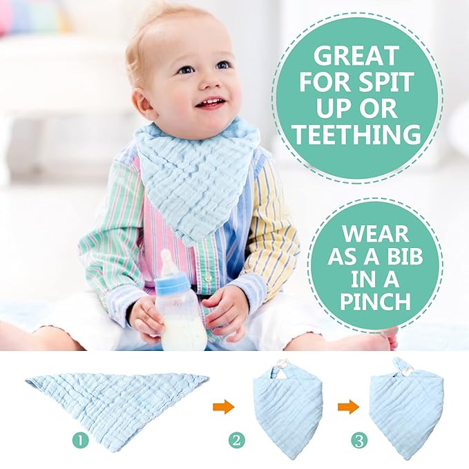 Muslin Cloth, Baby, Washcloths, Muslin Cloths, Burp Cloths, Girls, Boys, Wet Wipes, Children, Muslin, Burp Cloth, Pack of 30, 25 x 25 cm
