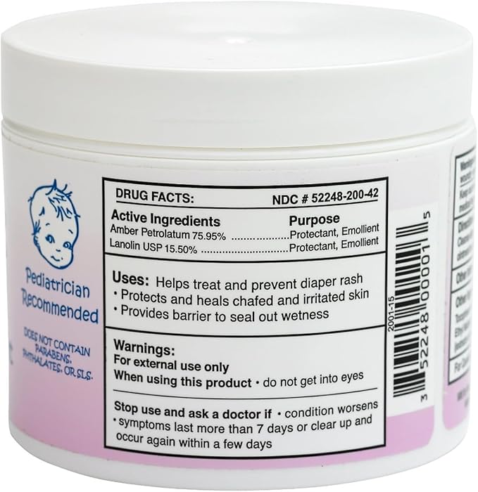 Grandma El’s Diaper Rash Ointment – Gentle Protection & Relief for Baby’s Delicate Skin – Pediatrician-Approved Moisturizing Barrier – Safe for Cloth & Disposable Diapers – 3.75 oz Jar