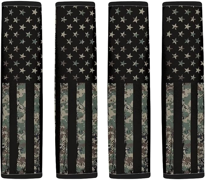 American Flag Car Seat Shoulder Strap Pads Soft Car Seat Shoulder Strap Pads Seatbelt Straps Cover Seat Belt Cover Pad for Kids 4 Pack Seatbelt Cushion
