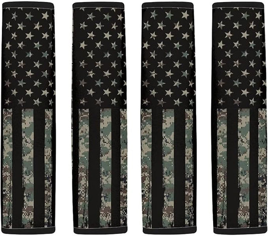 American Flag Car Seat Shoulder Strap Pads Soft Car Seat Shoulder Strap Pads Seatbelt Straps Cover Seat Belt Cover Pad for Kids 4 Pack Seatbelt Cushion