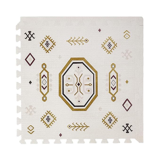 Toddlekind Playmat - Premium Foam Playmat 4 x 6 feet 6 Tile Extra Thick Foam Floor Puzzle Mat for Babies/Toddlers Stylish Non-Toxic Odorless. Perfect for Tummy Time Crawling and Play. 0m+ Golden Clay
