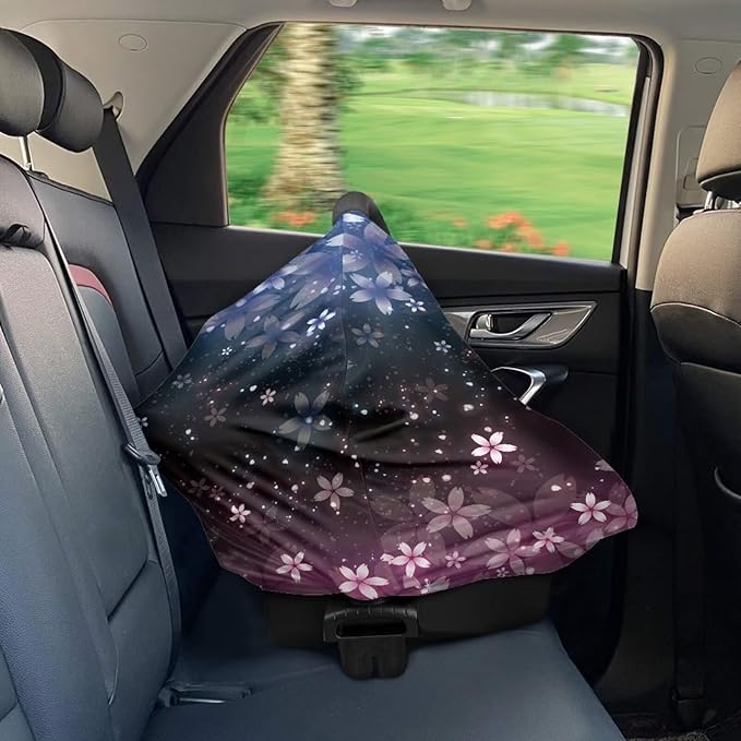 AFPANQZ Cherry Blossom Stretchy Baby Car Seat Nursing Breastfeeding Cover Kit Super Breathable Multiuse Infant Carseat Canopy Stroller Cover Scarf for All Seasons