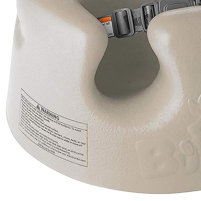 Bumbo Infant Floor Seat Baby Sit Up Chair and Sitting Support for 3 to 12 Months Old with 3 Point Adjustable Safety Strap, 3 Pack, Taupe