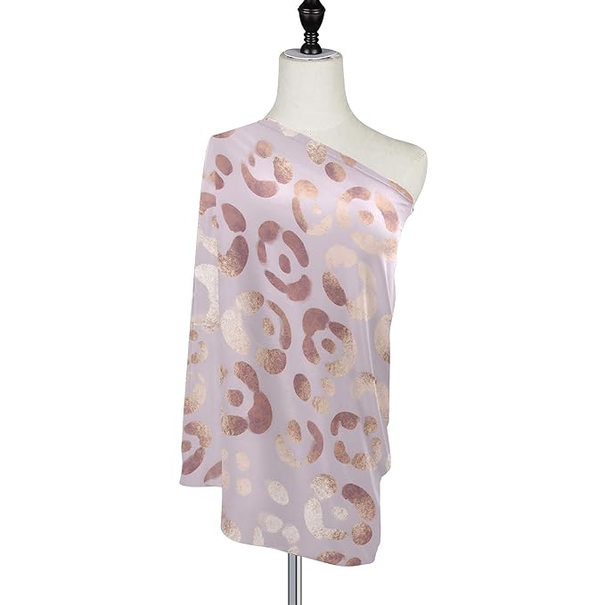 Leopard Print Cheetah Rose Gold Nursing Cover Breastfeeding Scarf, Car Seat Covers for Babies Infant Stretchy Soft Breathable Multi-Use Cover Ups, Gift for Boys Girls