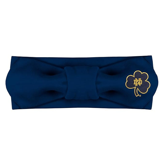 Creative Knitwear Notre Dame Fighting Irish Infant Girls Navy Solid Hair Knot Headband Embroidered Logo - Size Newborn - 4T