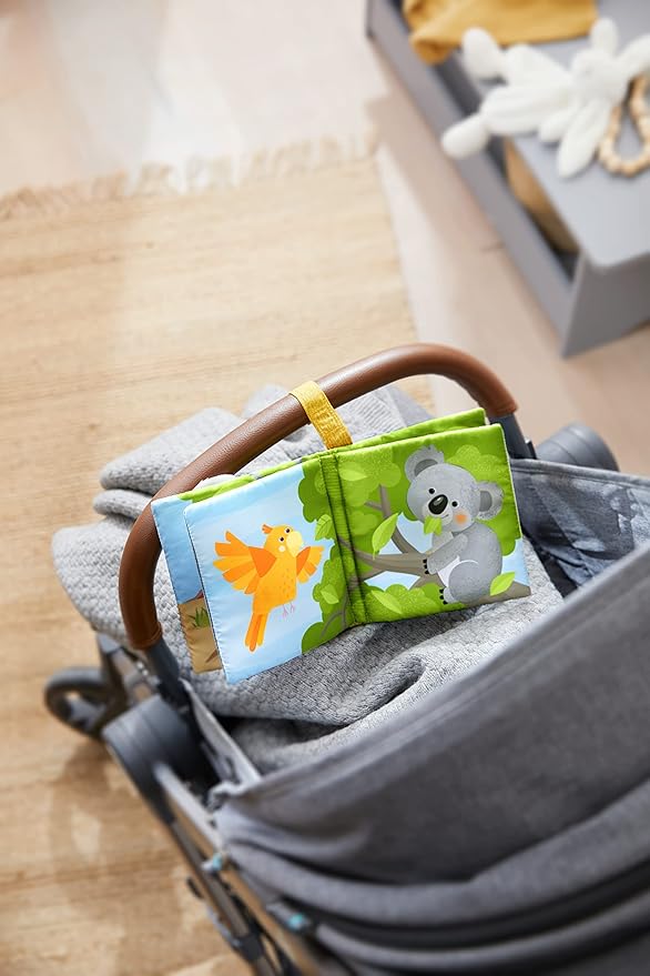 HABA Koala Fabric Book - Meet The Animals Downunder! - Attaches to Crib & Car Seat