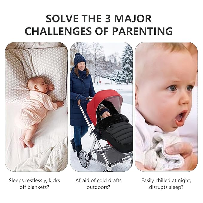 Warm & Cozy Winter Stroller Cover - Waterproof Bunting Bag for Baby with Soft Ultra-fine Fleece & Universal Fit for Strollers - Protective Footmuff Blanket for Ultimate Comfort in Wind, Rain & Snow