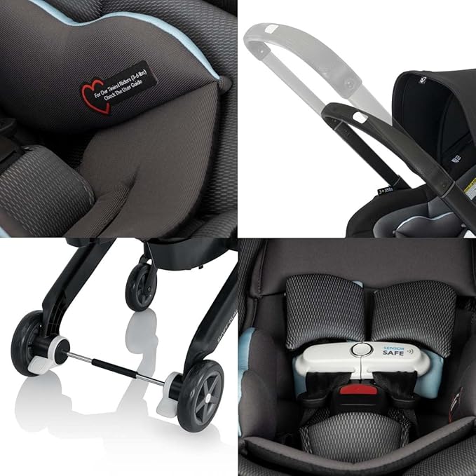 Evenflo Shyft DualRide Preemie and Infant Car Seat Stroller Combo 3-30lbs (Bryson Blue)