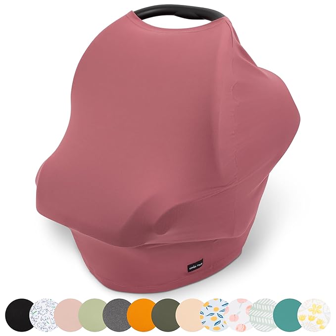 Simka Rose Car Seat Cover for Babies – Multipurpose, Breathable Nursing Cover and Baby Car Seat Canopy - 360 Coverage - Breastfeeding Privacy, Shopping Cart and High Chair Cover - Newborn Essential