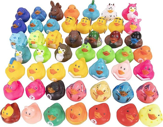 Kangaroo Mini Rubber Ducks Bulk Pack of 50 – Floating Baby Bath Toys for Kids - Classroom Rewards - Pool Party & Birthday Party Favors for Kid - Small Rubber Duck for Easter Baskets Stuffers for Kids