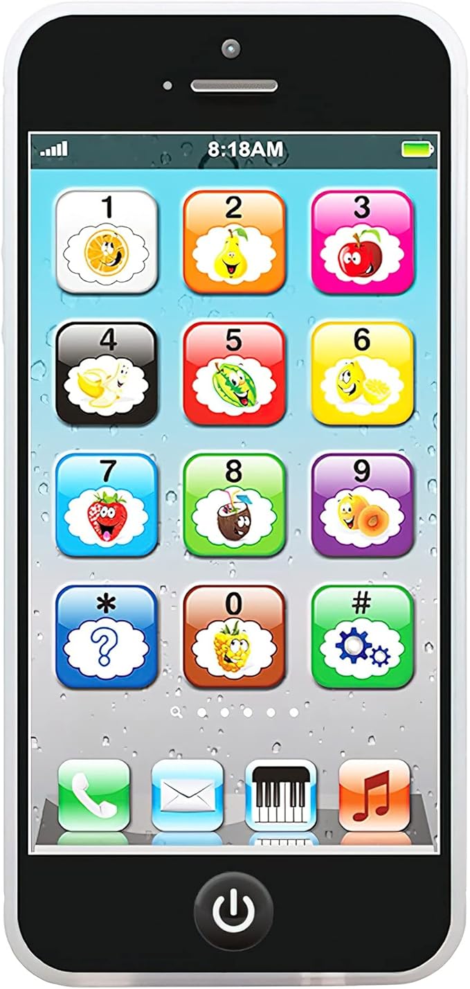 Toy Learning Play Cell Phone with 8 Functions and Dazzling Lights for Toddler Baby Kids 12-18 Months Ages 1-3 Year Old, Black3