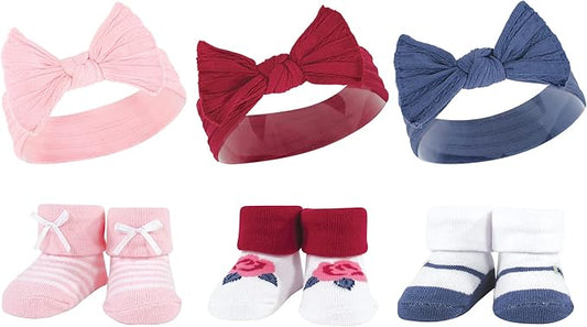 Hudson Baby Girl's Headband and Socks Giftset
