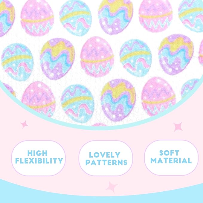 YanJie Easter Bows for Baby Girls Rabbit Egg Bow for Newborn Infant Easter Bunny Ears Hairbands Nylon Pink Bow Headband Easter Hair Accessories Gift