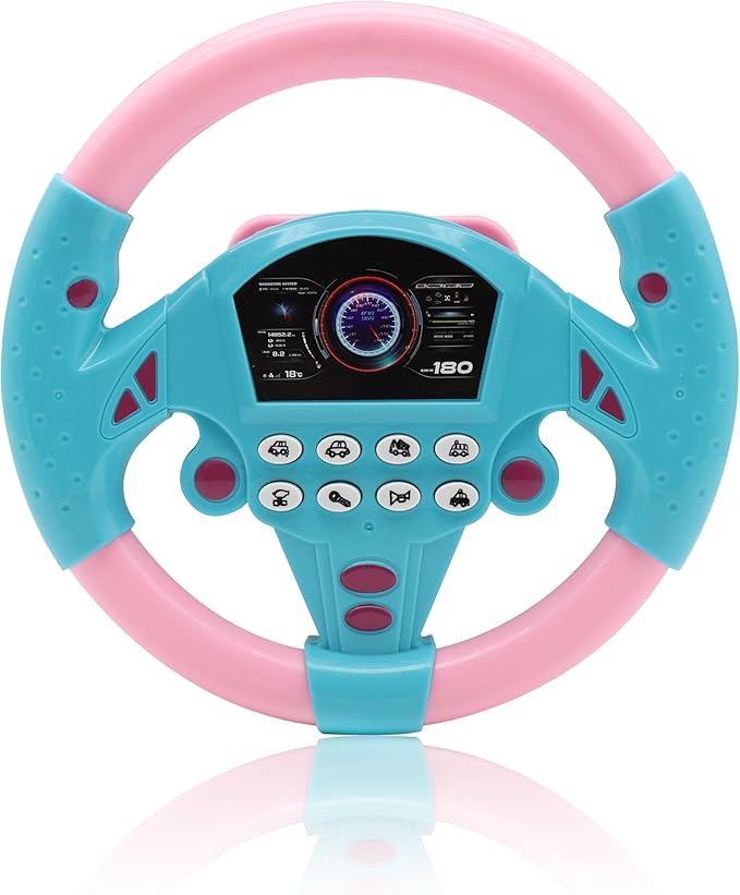 Kids Steering Wheel Toy Musical Toys,Toddler Steering Wheel for Kids for Car Backseat Stroller Attachment,Toddler for Car Seat