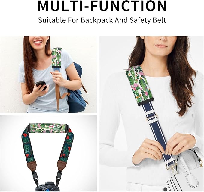 Cactus Watercolor Tropical Plant Summer Print Seatbelt Pads Fits Cars Trucks SUV Sedans Sweat Absorption Car Seatbelt Strap Cover, Auto Interior Accessories Protector