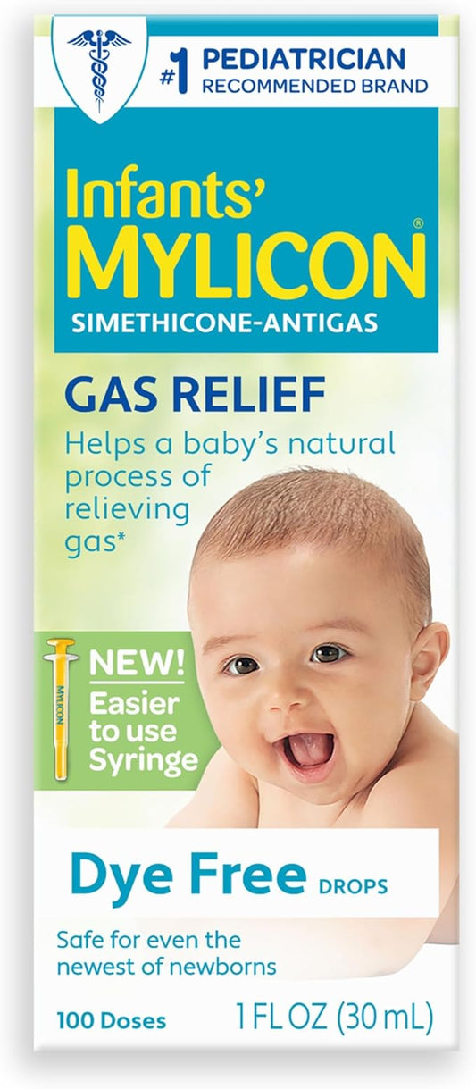 MYLICON Gas Relief Drops for Infants and Babies, Dye Free Formula, 1 Fluid Ounce (Updated Syringe)