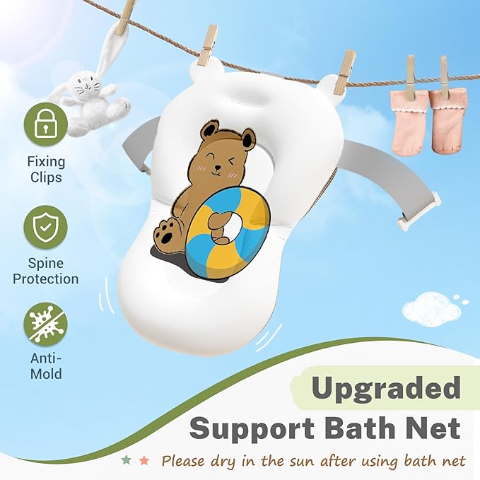 AVIDOR Baby Bathtub,Collapsible Bathtub for Newborn to Toddler,Durable Essential Infant Bath Tub,Portable Travel Baby Tub with Soft Cushion,No-Slip Hanging and Detachable(Green)