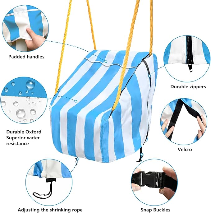 okcool Outdoor Toddler Swing Seat Cover for Little Tikes Baby Swing Seat,Outdoor Baby Swing Cover,A Wide Selection of Cute Colors and Patterns,Blue