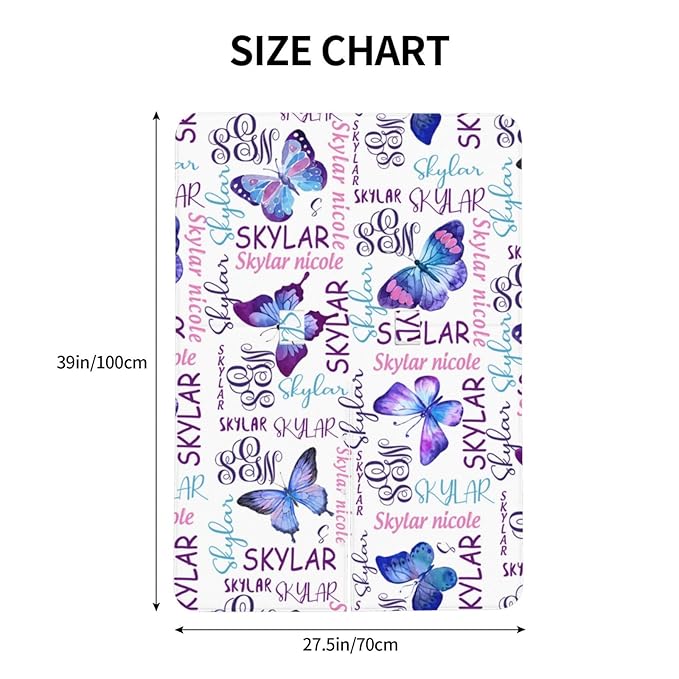 Personalized Baby Car Seat Canopy for Babies with Name, Custom Butterfly Purple Stroller Car Seat Covers for Girls, Minky Nursing Carseat Cover for Breastfeeding, Car Seat Canopies for Infant Newborn