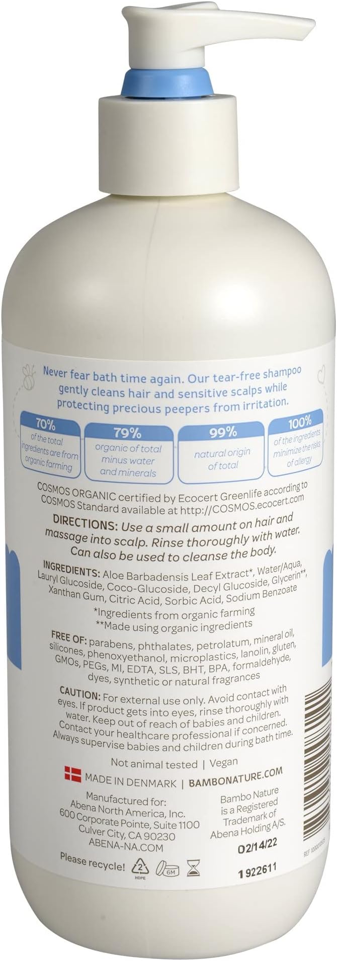 Bambo Nature Tear Clear Baby Shampoo, 16.9 fl oz Bottle, 1 Count