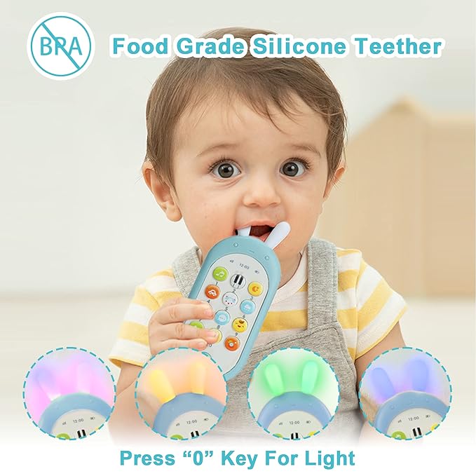 Richgv Baby Sensory Bundle: Dino Cloth Book & Interactive Phone Toy for 0-12 Months