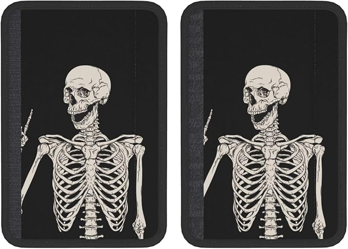 Skeleton Skull Seat Belt Cover Fits Cars Trucks SUV Sedans Air Permeability Car Seatbelt Strap Cover, Auto Interior Accessories Protector