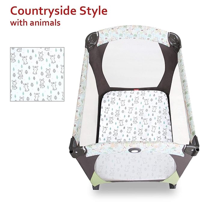 Pack n Play Fitted Sheet and Waterproof Pack n Play Mattress Pad, Soft and Breathable Cover Protector