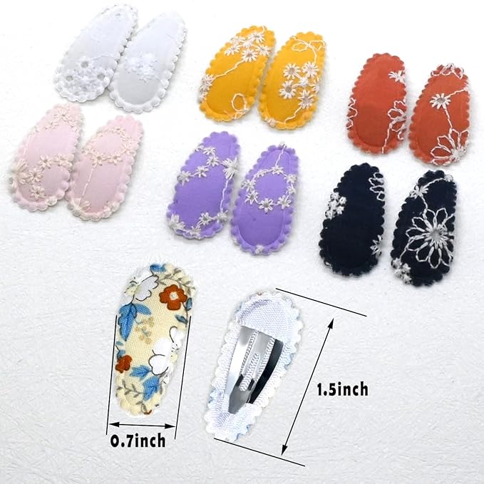 50PCS Baby Snap Hair Clips Hair Barrettes for Girls 1.5 Inch Non-Slip Wrapped Hairpins Small Clips for Baby Toddler Hair Accessories